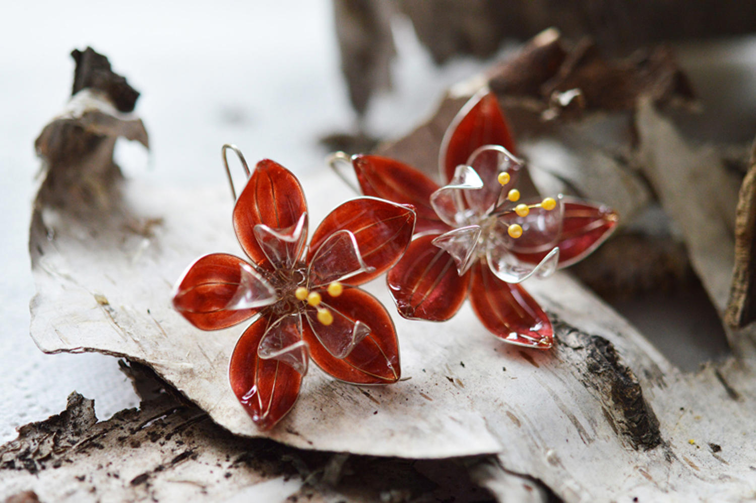 Cercei argint Burgundy