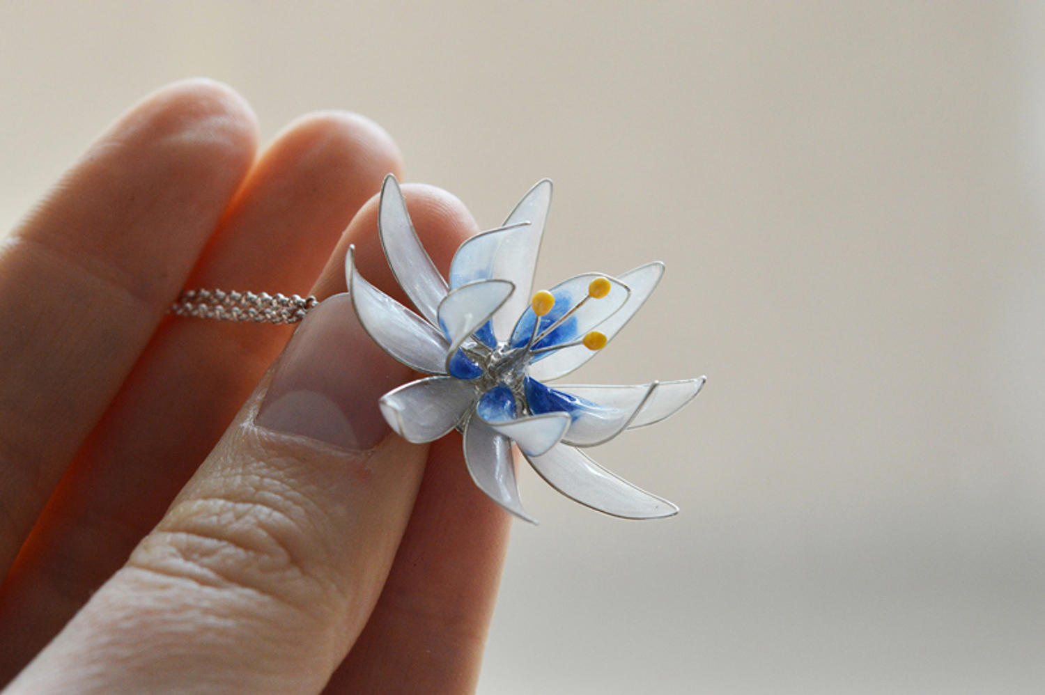 Pandantiv argint Blue Edelweiss