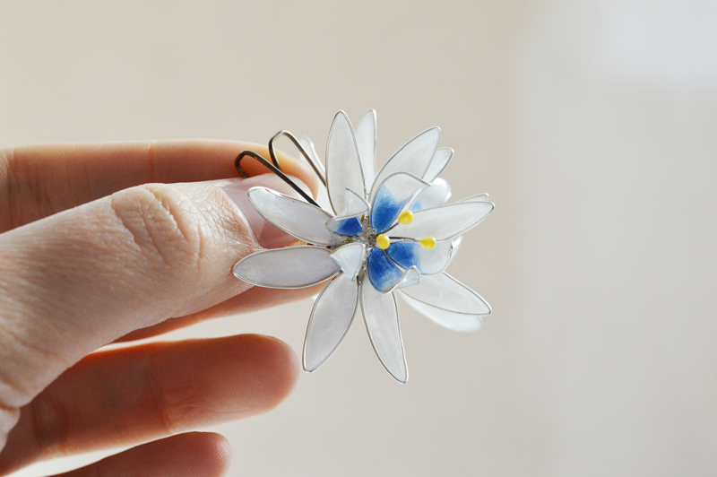 Cercei argint Blue Edelweiss