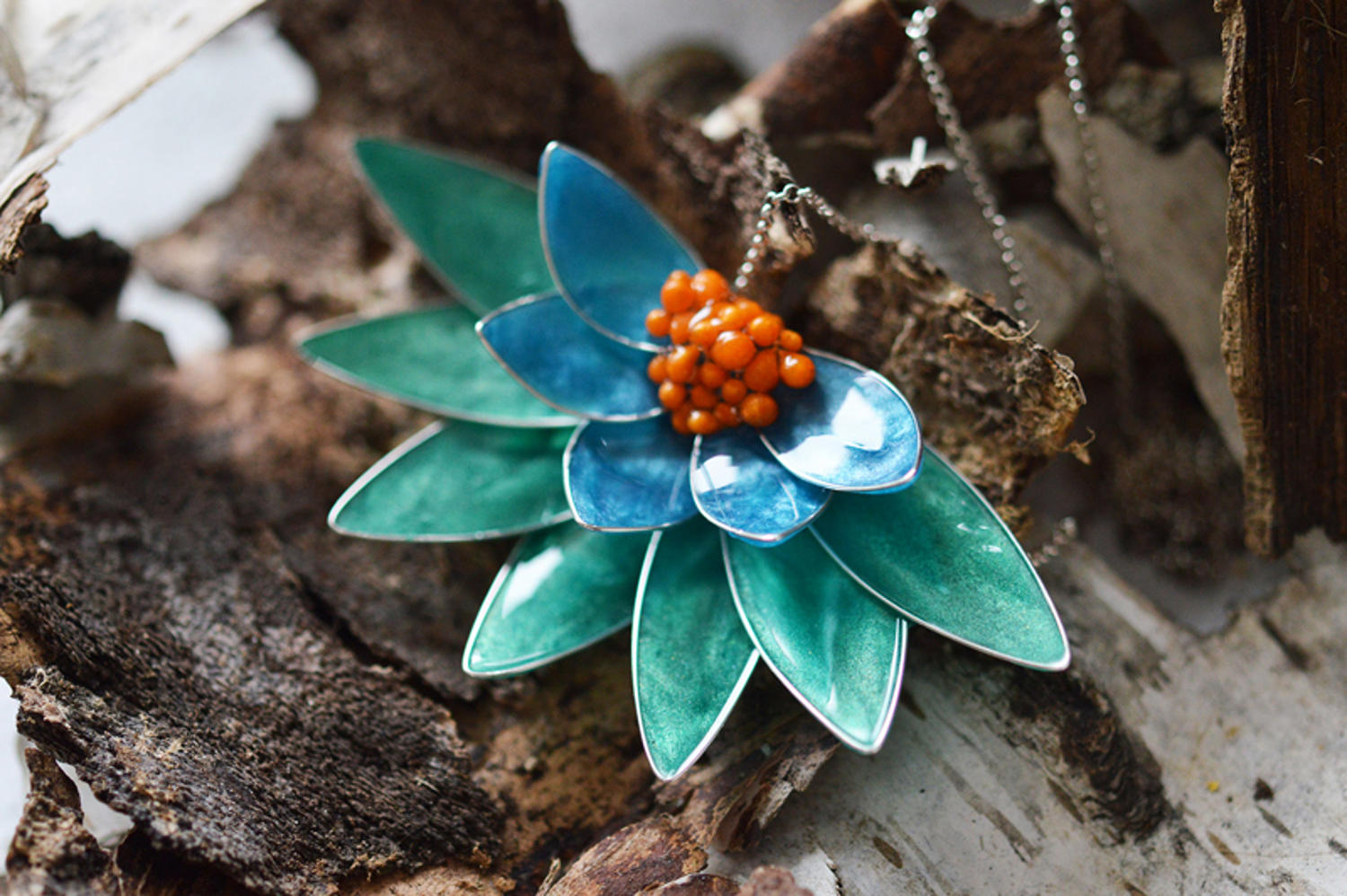 Pandantiv argint Green Sunrise