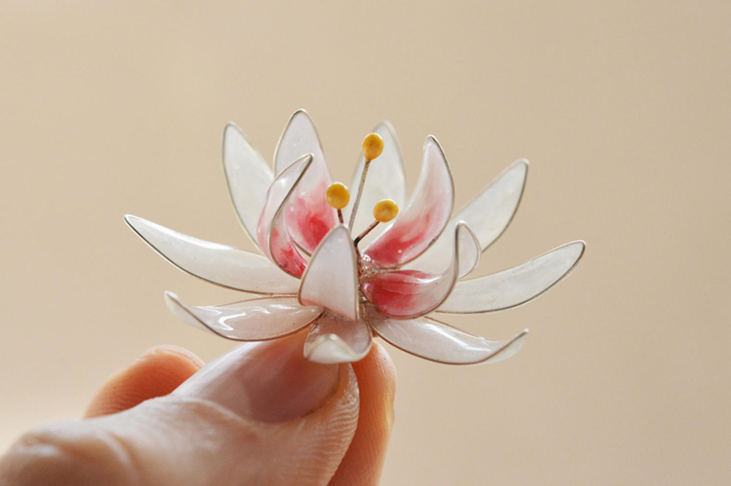 Pandantiv argint Pink Edelweiss