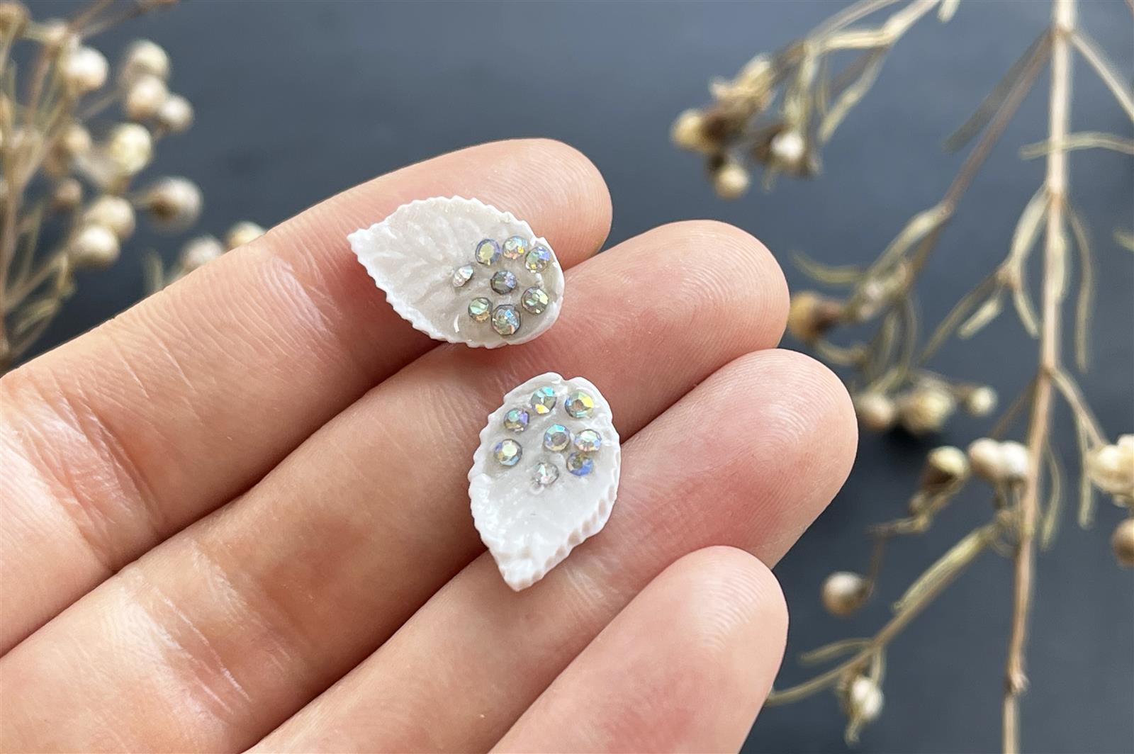 Cercei mireasa Frunzulita si cristale