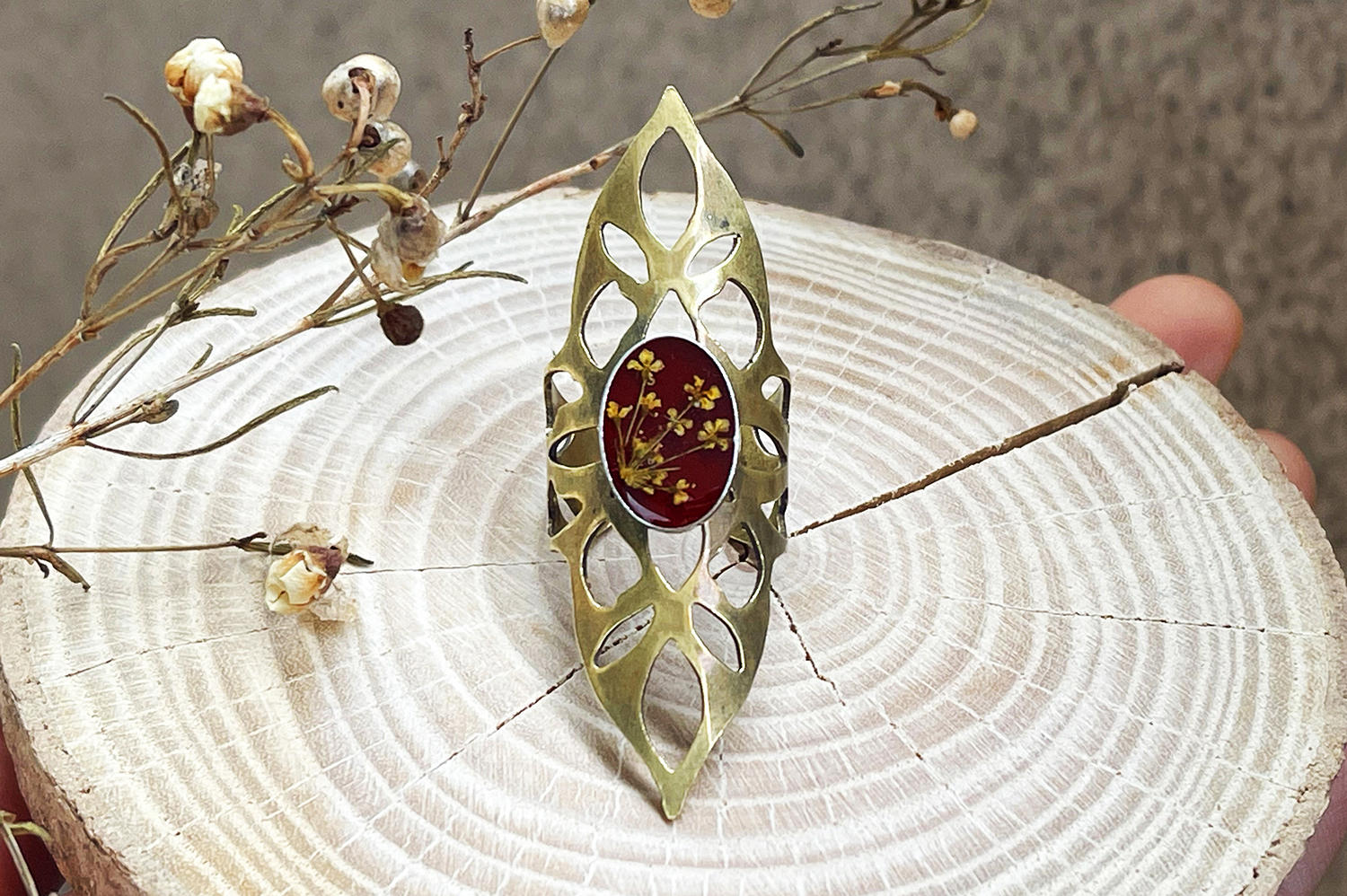 Inel alama si argint Flower Maze