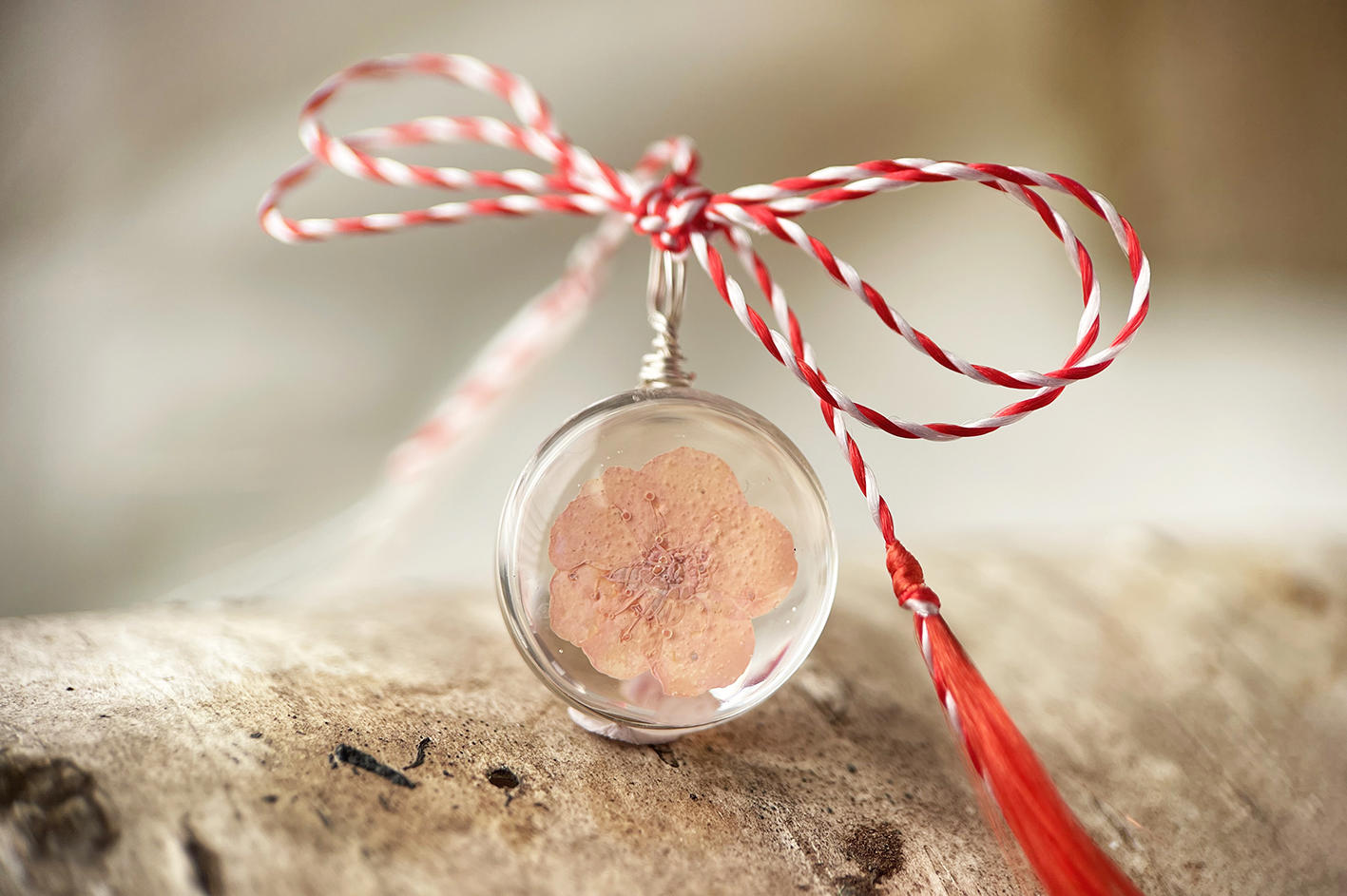 Martisor Pandantiv argint 925 Pink Flower (round edition)