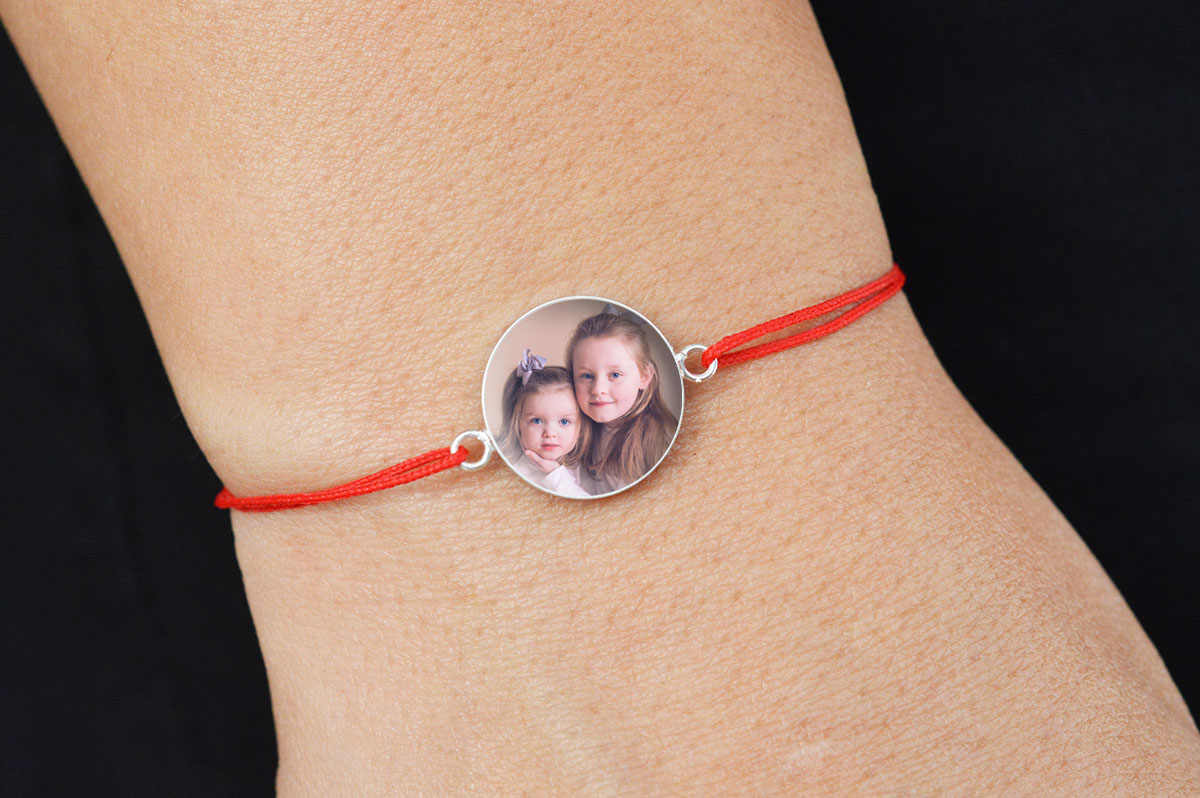 Bratara snur cu platou din argint 925 poza surori