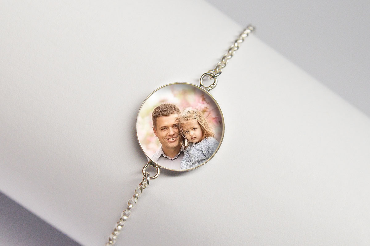 Bratara argint 925 poza tatal si fiica