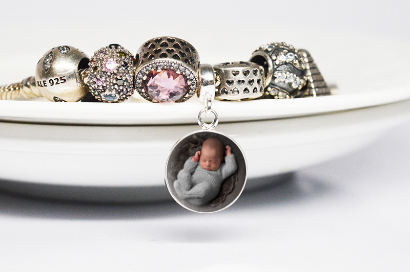 Charm personalizat tip Pandora cu poza bebe